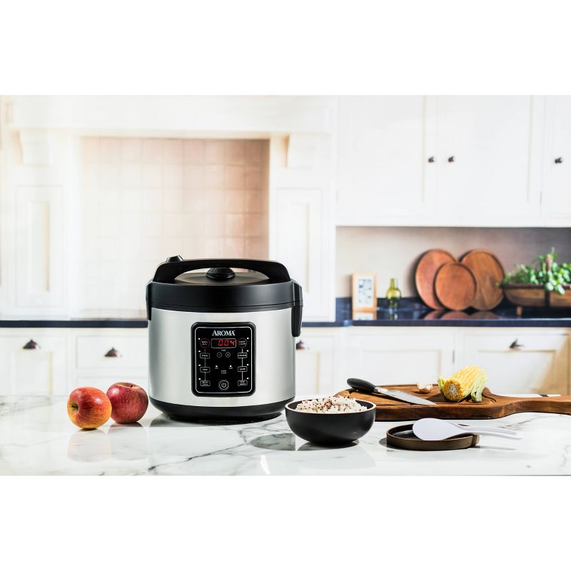 Aroma 20 Cup Digital Multicooker & Rice Cooker - Stainless Steel, 3 of 6