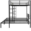 Gulches Black Metal Frame Full Twin Triple Bunk Bed Vertical Ladder Safety Rail MDF Shelf Black - 4 of 4