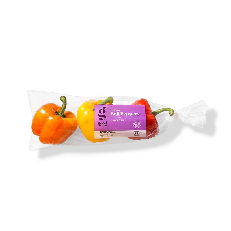Tri-Colored Bell Peppers - 16oz/3ct - Good &#38; Gather&#8482; (Packaging May Vary), 1 of 5