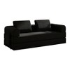 Zeus & Ruta Corduroy Foldable Sofa Bed with Cylindrical Pillow and Fixed-Shape Frame for Living Room, Bedroom, Lounge, Studio - 2 of 4
