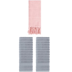 REGALWOVEN 3 Packs Absorbent Soft Solid Cotton Bathroom Hand Towels 14" x 30" - 1 of 4