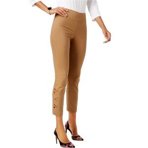 I.N.C International Concepts Womens Cutout Casual Cropped Pants, Brown, 18 - 1 of 1