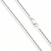 Solid Sterling Silver 2mm/3mm Diamond - Cut Braided Rope Chain Necklace for Men Women - 2 of 4