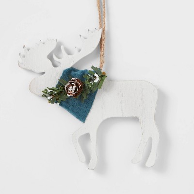 Wooden Winter Moose Christmas Tree Ornament - Wondershop™