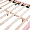 Vynxaria Full Size Upholstered Leather Platform Bed with Adorable Rabbit Ornament - 4 of 4