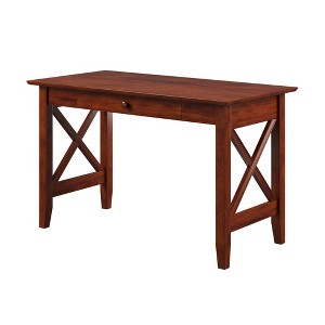 Writing Desk Modern Feel Walnut - AFI: Computer Table, Scratch-Resistant, Wood Frame, No Tools Assembly - 1 of 4