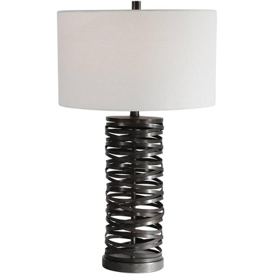 Uttermost Alita Aged Rust Black Metal Cylindrical Table Lamp