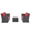 Bestier 4 pcs Patio Wicker Furniture Set Cushioned Conversation Set Sofa - Gray - 2 of 4