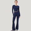 Anna-Kaci Active Women's Long Sleeve Cropped Sports Top with Open Back and Crisscross Strap Detail - 3 of 4