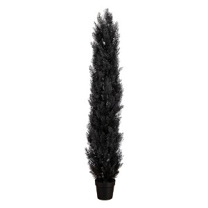 Nearly Natural 6-ft UV Resistant Artificial Halloween Black Cedar Tree (Indoor/Outdoor) - 1 of 1