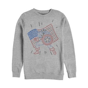 Men's Marvel Fourth of July  Cartoon Captain America Sweatshirt - 1 of 3