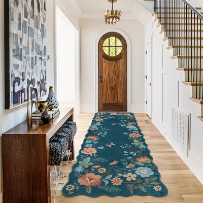 Lahome Machine Washable Back to College Series Floral Plant Floor Mat-Natural Bio-Printed Soft Rug for Living Room, School, Bedroom, or Entryway