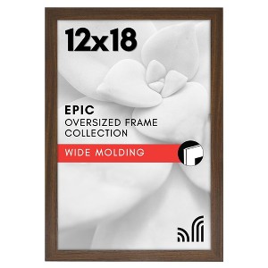 Americanflat Poster Frame in Walnut with Polished Plexiglass - Horizontal and Vertical Formats - Wall Mounted - 12" x 18" - 1 of 4
