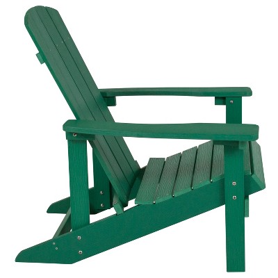 Coastal Breeze Green Poly Resin Adirondack Chair Set