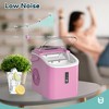 EUHOMY Countertop Ice Maker Machine with Handle, 26.5lbs Per Day, 9 Cubes in 6 Mins, Auto-Cleaning Portable Ice Maker with Basket and Scoop,Pink - 3 of 4