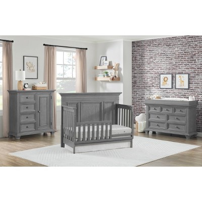 Dusk Gray Solid Wood 4-in-1 Convertible Crib