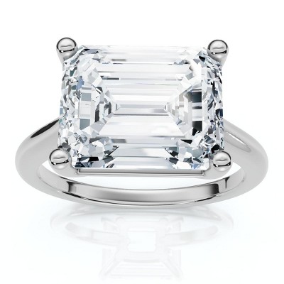 Pompeii3 Certified 5Ct Emerald Cut Lab Created Diamond Solitaire Engagement Ring Gold Or Pt