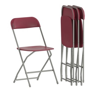 Emma and Oliver 650 lb. Capacity Premium Home and Event Plastic Folding Chair (4 Pack) - 1 of 4