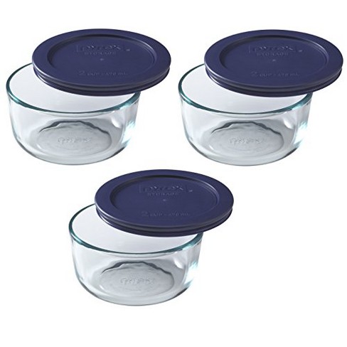  Pyrex Pack of 2 Containers, Clear, Plus 7-Cup Round