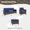EAGLE PEAK Ocean Vista 5 piece Outdoor Patio Furniture Set， Variated Wicker Conversation Set with Cushions - 3 of 4