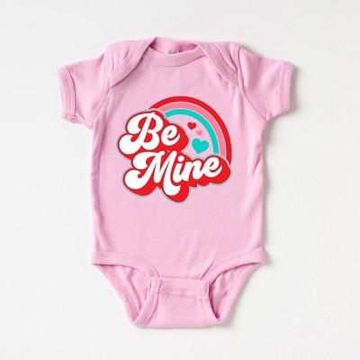 The Juniper Shop Be Mine Rainbow Baby Bodysuit