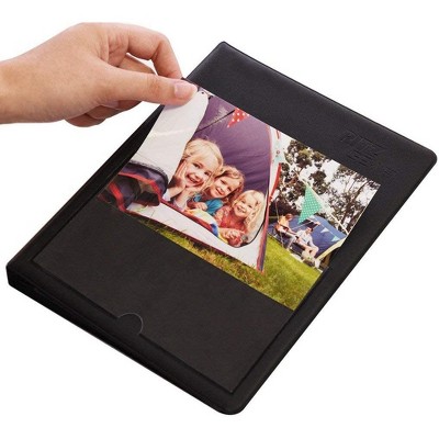 Black PVC Photo Album with Transparent Cover Pocket for 4x6 Photos
