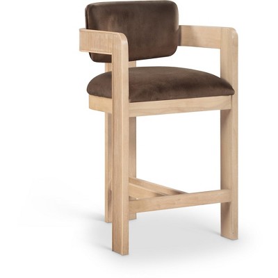 Meridian Furniture,Sacha Brown Velvet Stool