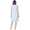Casual Nights Women's Zipper Front House Dress Sleeveless Seersucker Housecoat Duster Lounger - 4 of 4