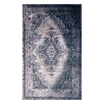Ornamental Decorative Ornate Medallion Modern Transitional Eclectic High-Traffic Ultra-Soft Nylon Indoor Washable Area Rug by Blue Nile Mills