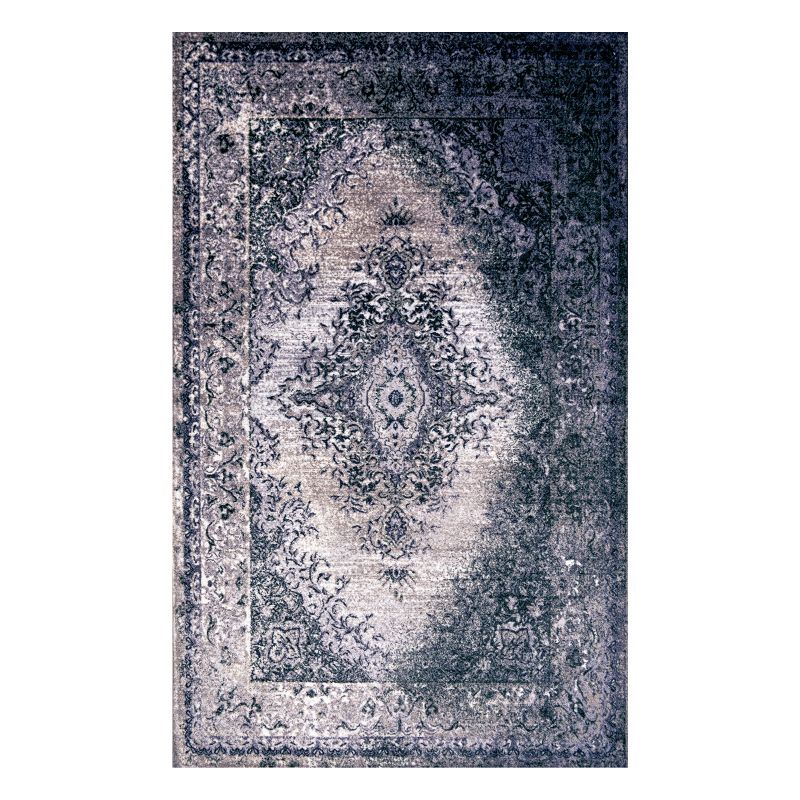 Ornamental Decorative Ornate Medallion Modern Transitional Eclectic High-Traffic Ultra-Soft Nylon Indoor Washable Area Rug by Blue Nile Mills, 1 of 6