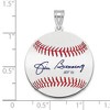 Black Bow Jewelry Sterling Silver Jim Bunning Signature MD Enamel Baseball Pendant - 4 of 4