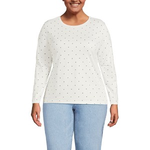 Lands' End Women's Relaxed Supima Cotton Long Sleeve Crew Neck T-Shirt - 1 of 4