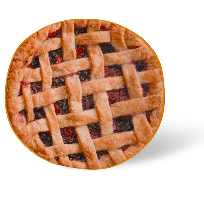 Toynk Cherry Pie Round Fleece Throw Blanket | 60 Inches, 1 of 7