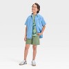 Boys' Short Sleeve Denim Button-Down Shirt - Cat & Jack™ Light Wash - 3 of 3