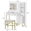 Makeup Vanity with Lights in 3 Colors, Vanity Table with Charging Station of 2 USB Ports and Outlets - 2 of 4