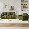 3-Seater + 1-Seater Teddy Fabric Sofa Set with Wooden Frame and Thick Cushions, 4 Removable Pillows - 4 of 4