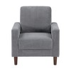 Corduroy Upholstered Accent Chair with Cushioned Seat and Exposed Wooden Legs for Living Room - 2 of 4