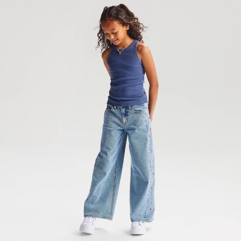 Cat & Jack Girls' Ribbed Fitted Tank Top - Cat & Jack™ Blue M