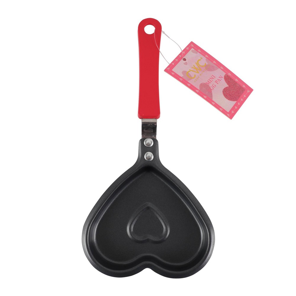 Cook With Color 4.72" Figural Heart Pancake Pan, Red and Pink 