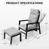 Crestlive Products Reclining Patio Chair with Ottoman, Patio Aluminum Reclining Chair with Cushion, Outdoor Conversation Set, All Weather Furniture - 3 of 4