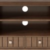 60" Wood TV Media Stand with Cord Management, Tempered Glass Doors and Bottom Drawers for Living Room and Bedroom - 3 of 4