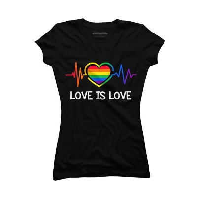 Adult Design By Humans Love is Love Pride Heartbeat By TeeGiver T-Shirt