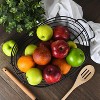 Enlea Modern Farmhouse Fruit Basket for Kitchen Counter, Vintage Wire and Wooden Base Fruit Bowl for Kitchen Decor - 2 of 4