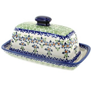 Blue Rose Polish Pottery M074 Manufaktura Butter DIsh - 1 of 3