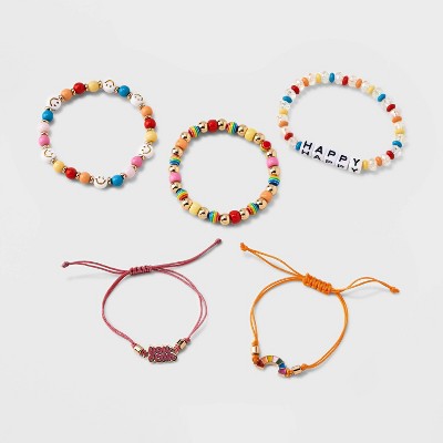 Girls' 2pk Stretch Bracelet Set With Heart Beads - Cat & Jack