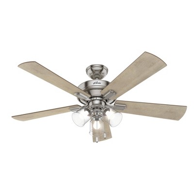 52'' Brushed Nickel Ceiling Fan with LED Lights
