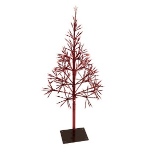 Season's Designs 3.5 ft Red Starlight Burst LED Tree Decoration with Metal Stand Indoor/Outdoor Use, Ground Freestanding, Requires AAA Batteries (Not - 1 of 1