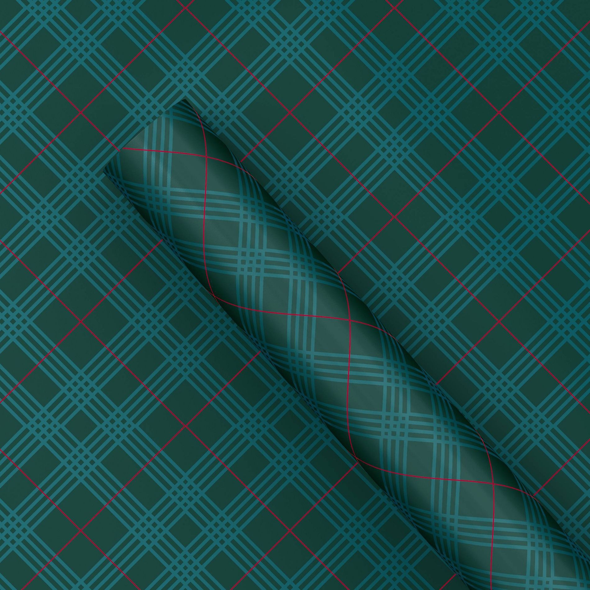 30" 25 sq ft Christmas Roll Wrap Green Plaid - Wondershop™