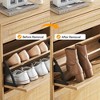 Rattan 3-Door Shoe Cabinet w/Drawer - Adjustable 3-Tier Shelves for Sneakers/Heels/Boots - Entryway Storage - 4 of 4