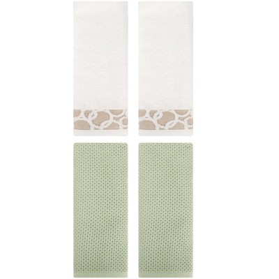 REGALWOVEN 4 Pcs Cotton Bathroom Hand Towels for Kitchen
